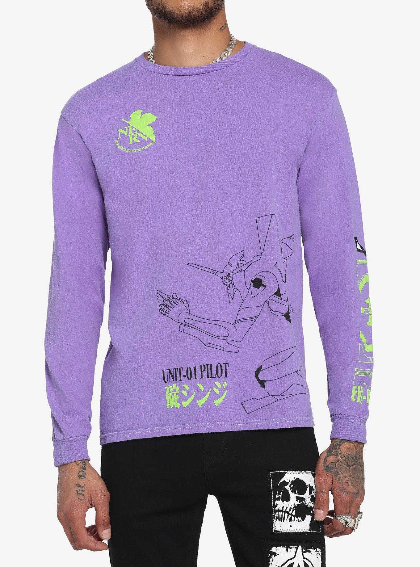 Neon Genesis Evangelion Unit-01 Long-Sleeve T-Shirt, PURPLE, hi-res