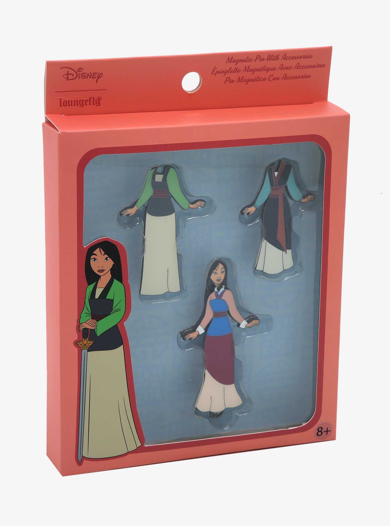 Loungefly Disney Mulan Magnetic Outfits Enamel Pin, , hi-res