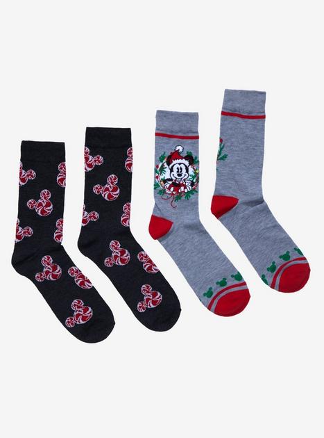 Disney Mickey Mouse Christmas Candy Crew Socks 2 Pair | Hot Topic