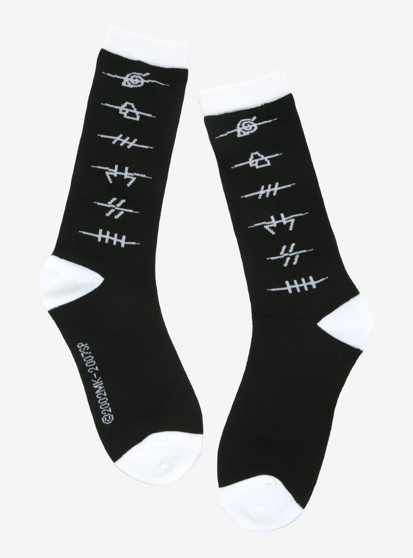 Naruto Shippuden Anti Village Symbols Crew Socks, , hi-res