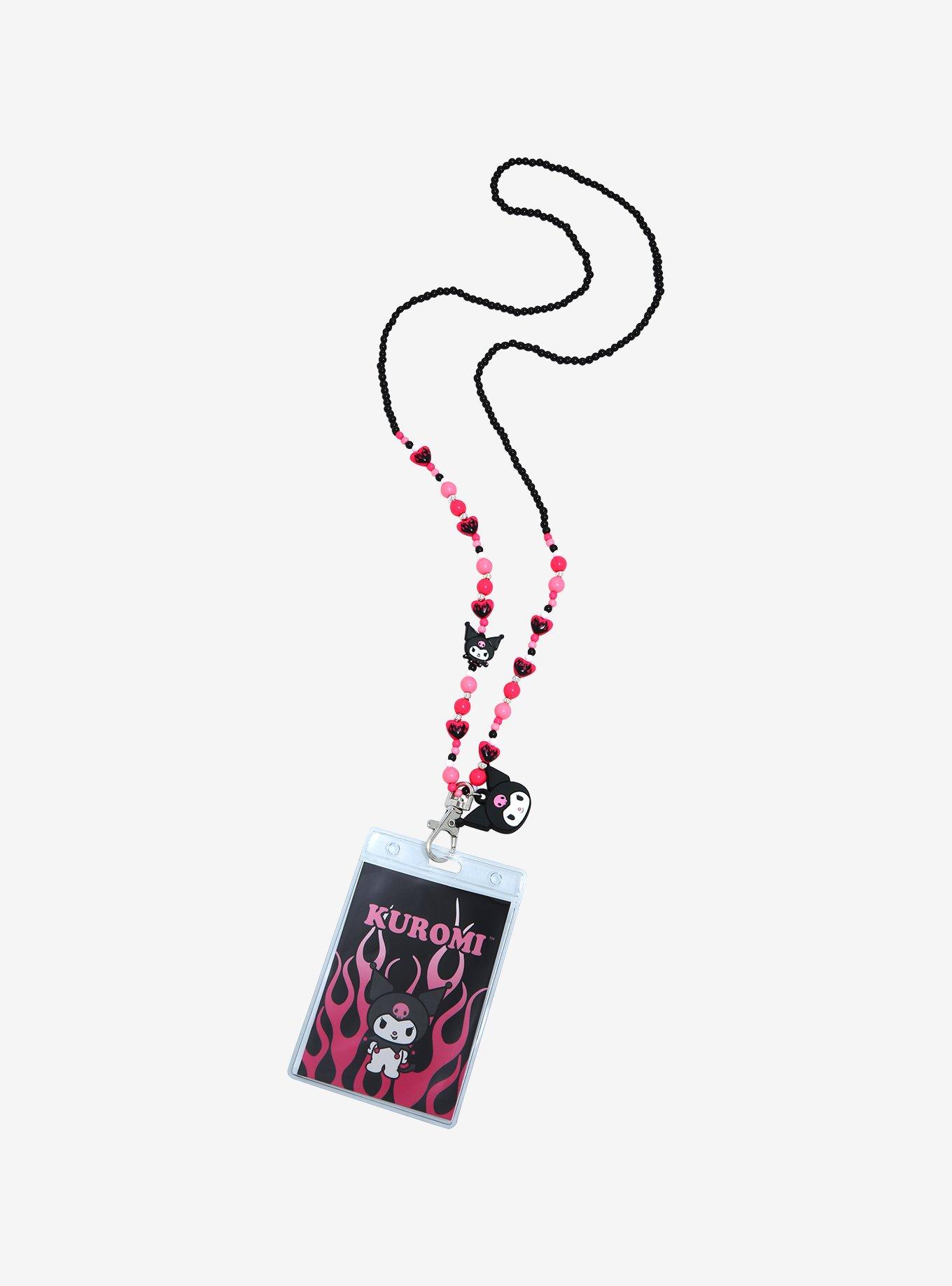 Kuromi Beaded Charm Lanyard, , hi-res