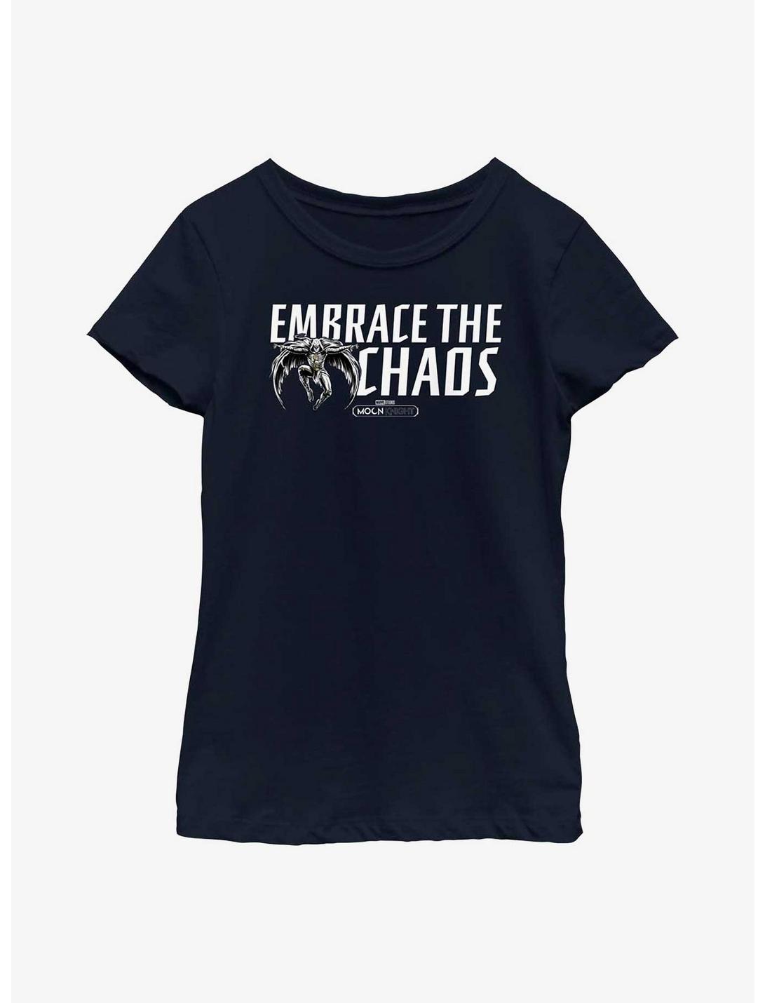 Marvel Moon Knight Embrace The Chaos Youth Girls T-Shirt, NAVY, hi-res