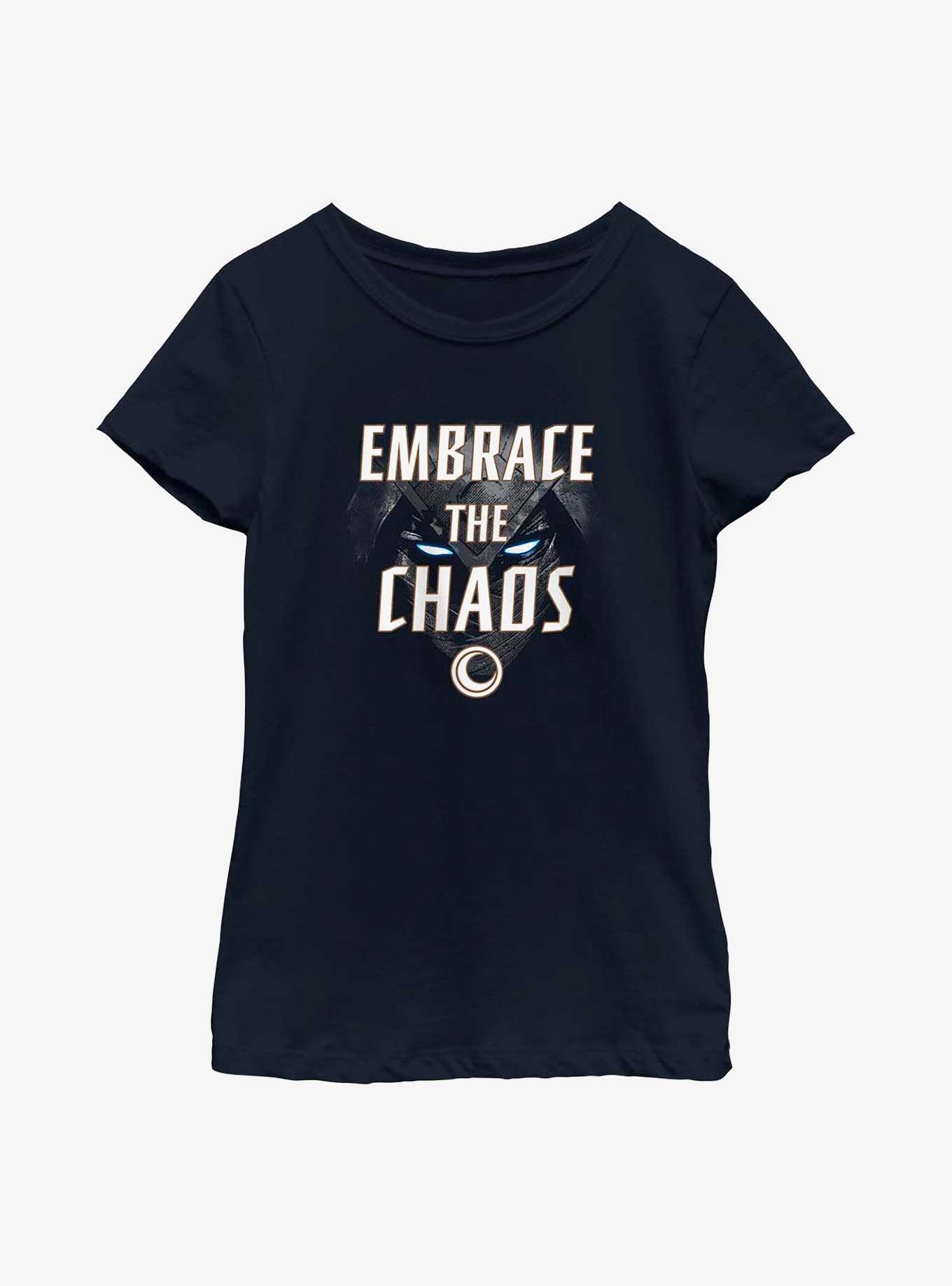 Marvel Moon Knight Embrace The Chaos Moonlight Youth Girls T-Shirt, NAVY, hi-res