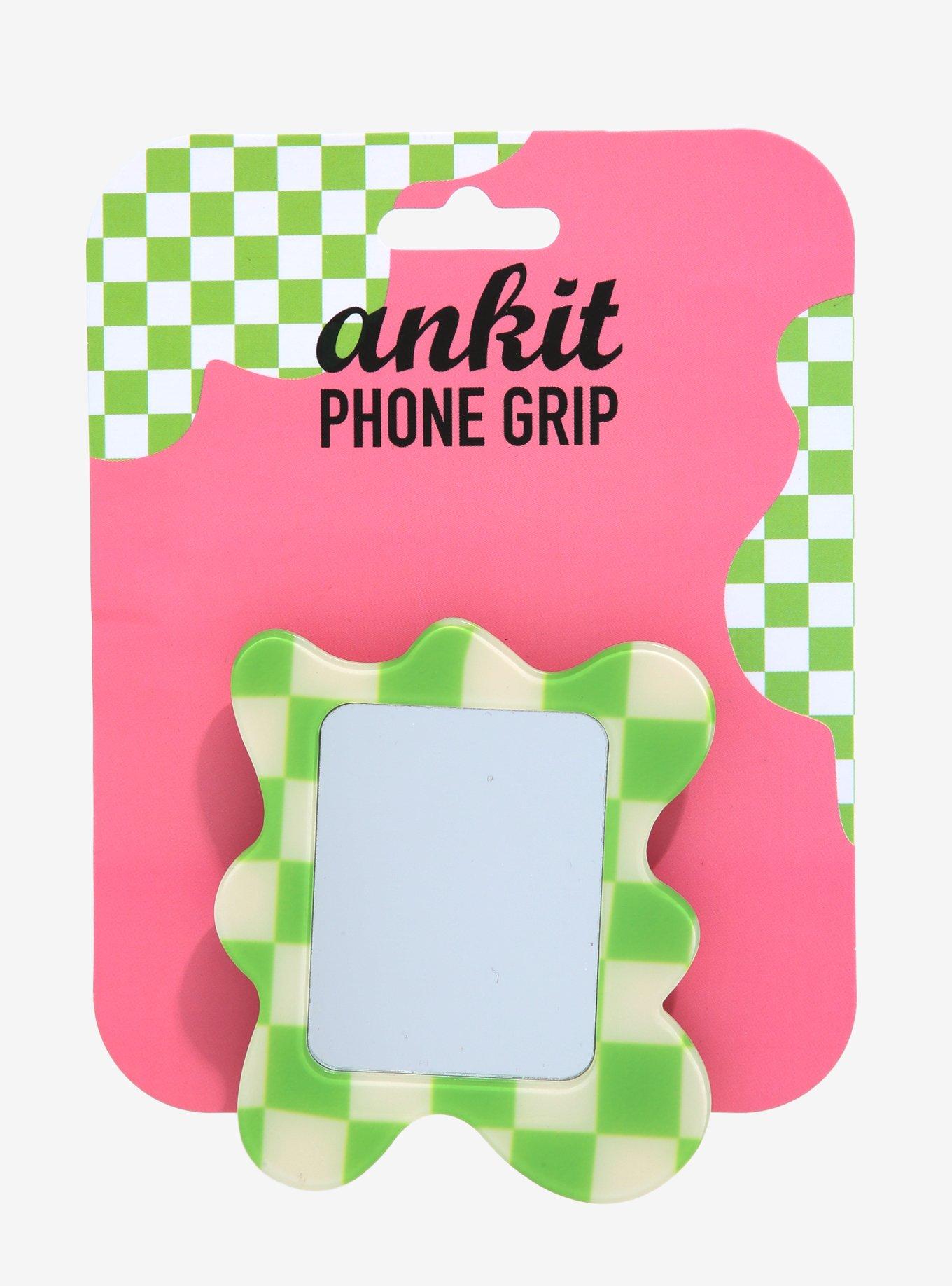 Green Checkered Wavy Mirror Phone Grip Hot Topic
