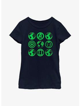 Marvel Avengers Avengers Green Globes Youth Girls T-Shirt, NAVY, hi-res