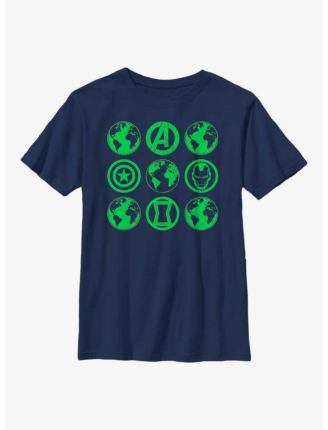 Marvel Avengers Avengers Green Globes Youth T-Shirt, NAVY, hi-res