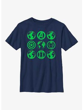 Marvel Avengers Avengers Green Globes Youth T-Shirt, NAVY, hi-res