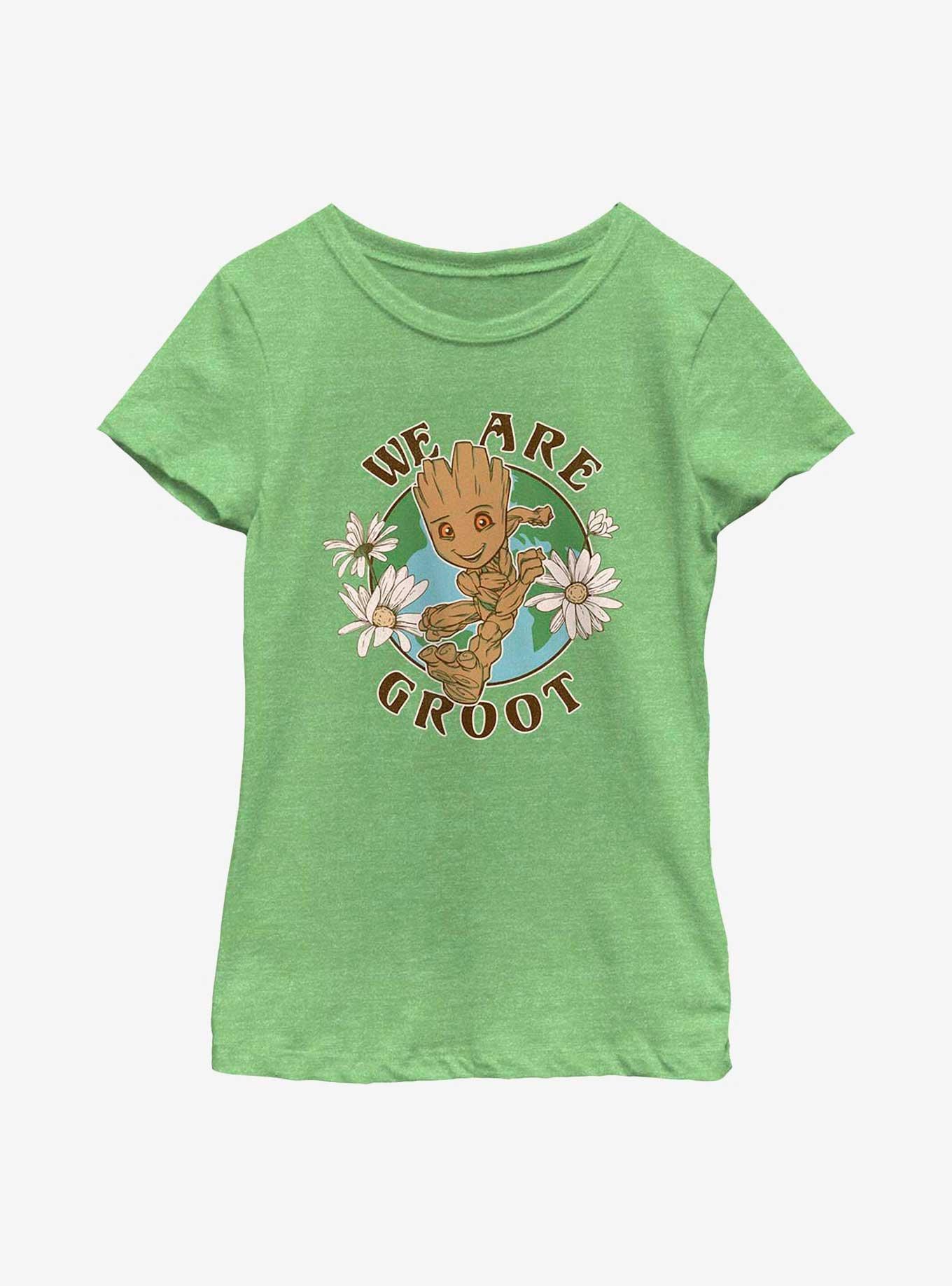 Marvel Guardians Of The Galaxy Groot Earth Day Youth Girls T-Shirt, GRN APPLE, hi-res