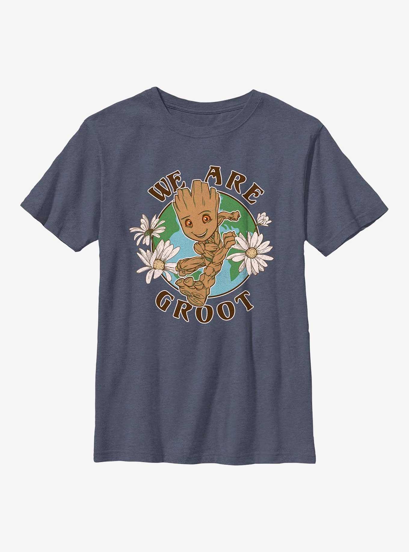 Marvel Guardians Of The Galaxy Groot Earth Day Youth T-Shirt, NAVY HTR, hi-res