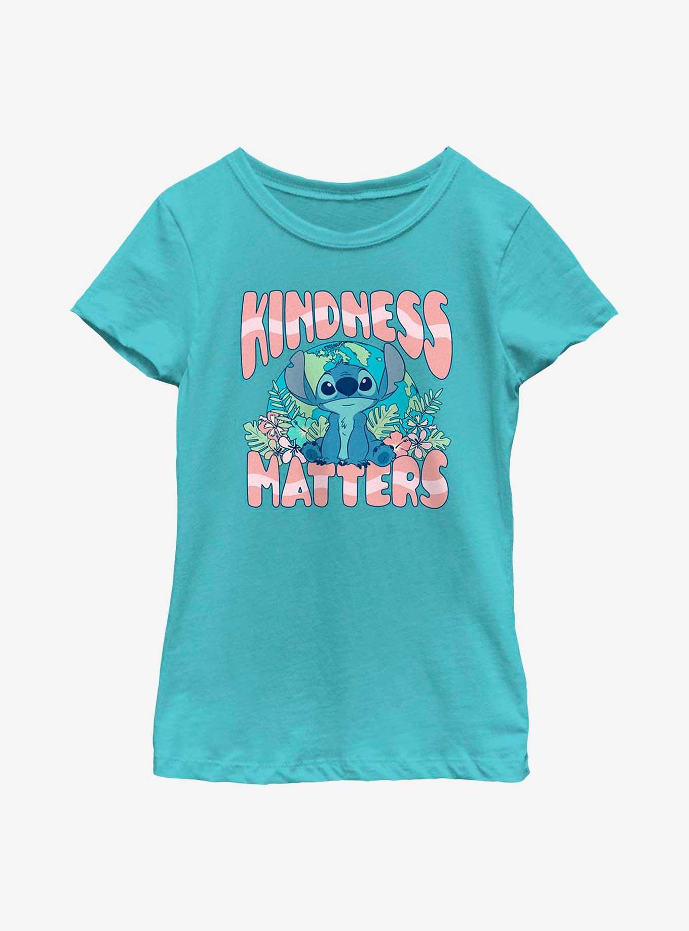 Disney Lilo & Stitch Kindness Matters Youth Girls T-Shirt, TAHI BLUE, hi-res