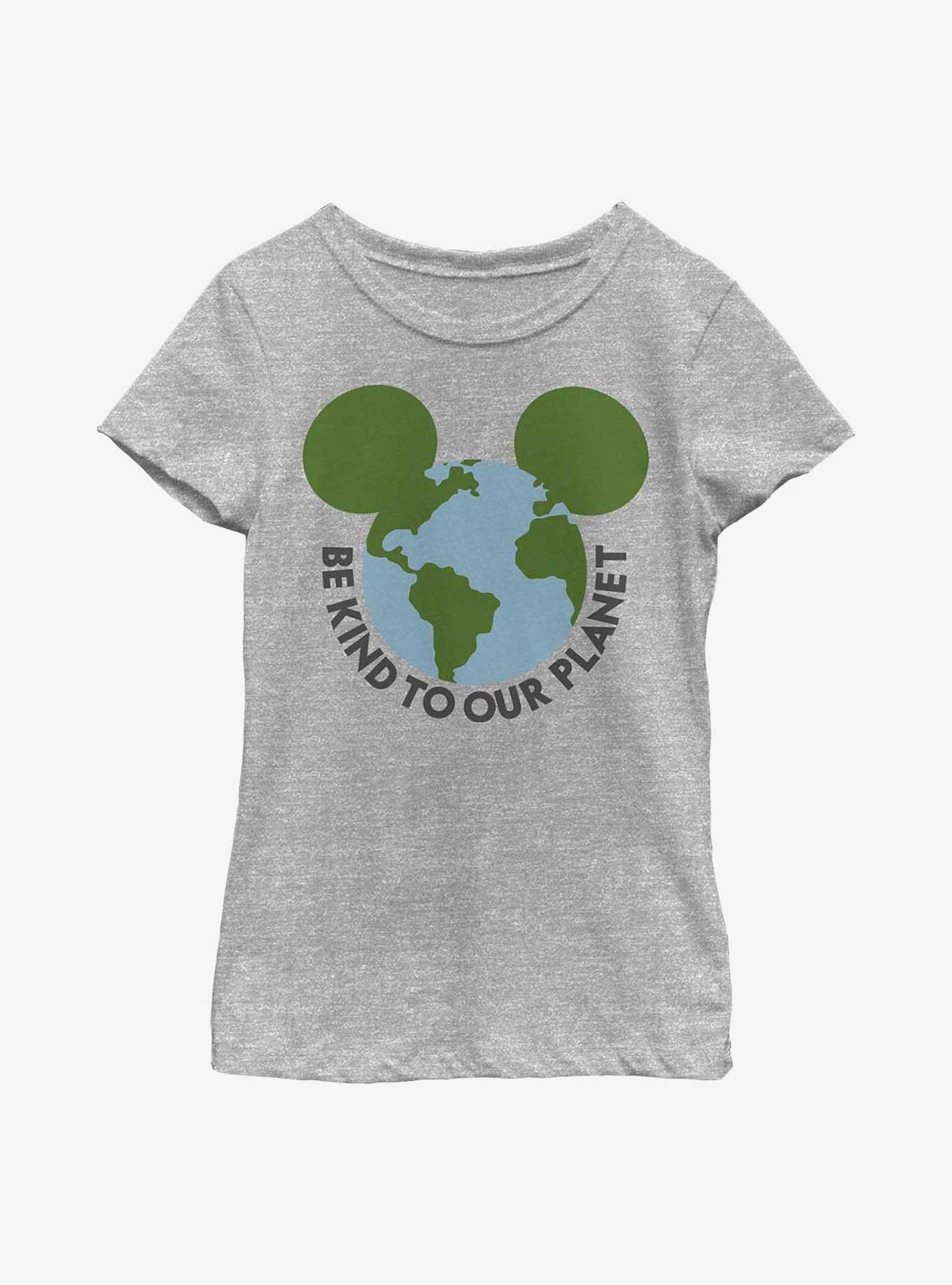 Disney Mickey Mouse Be Kind To Our Planet Ears Youth Girls T-Shirt