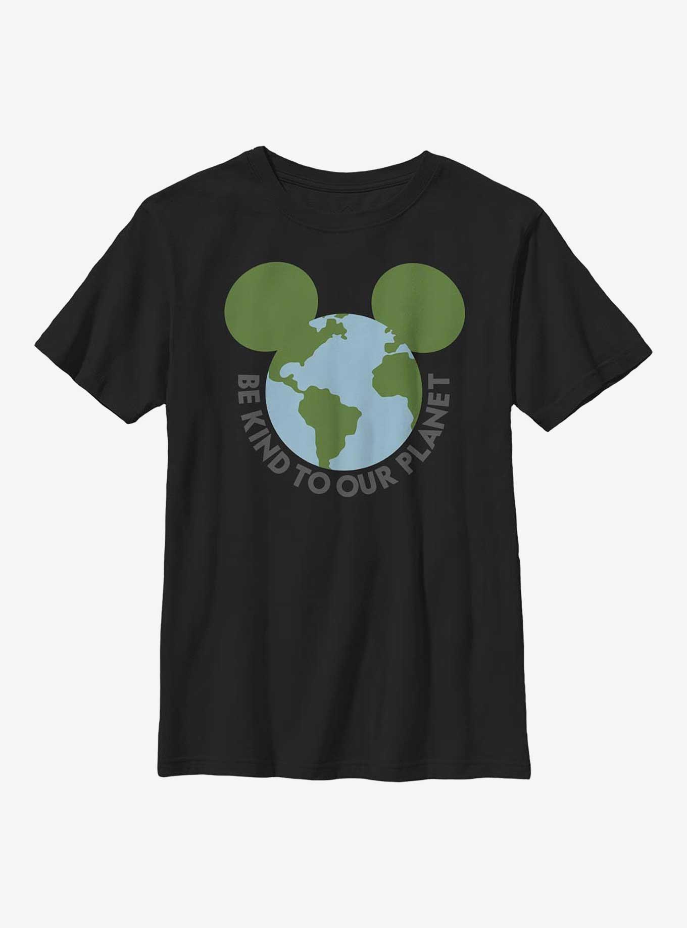 Disney Mickey Mouse Be Kind To Our Planet Ears Youth T-Shirt, BLACK, hi-res