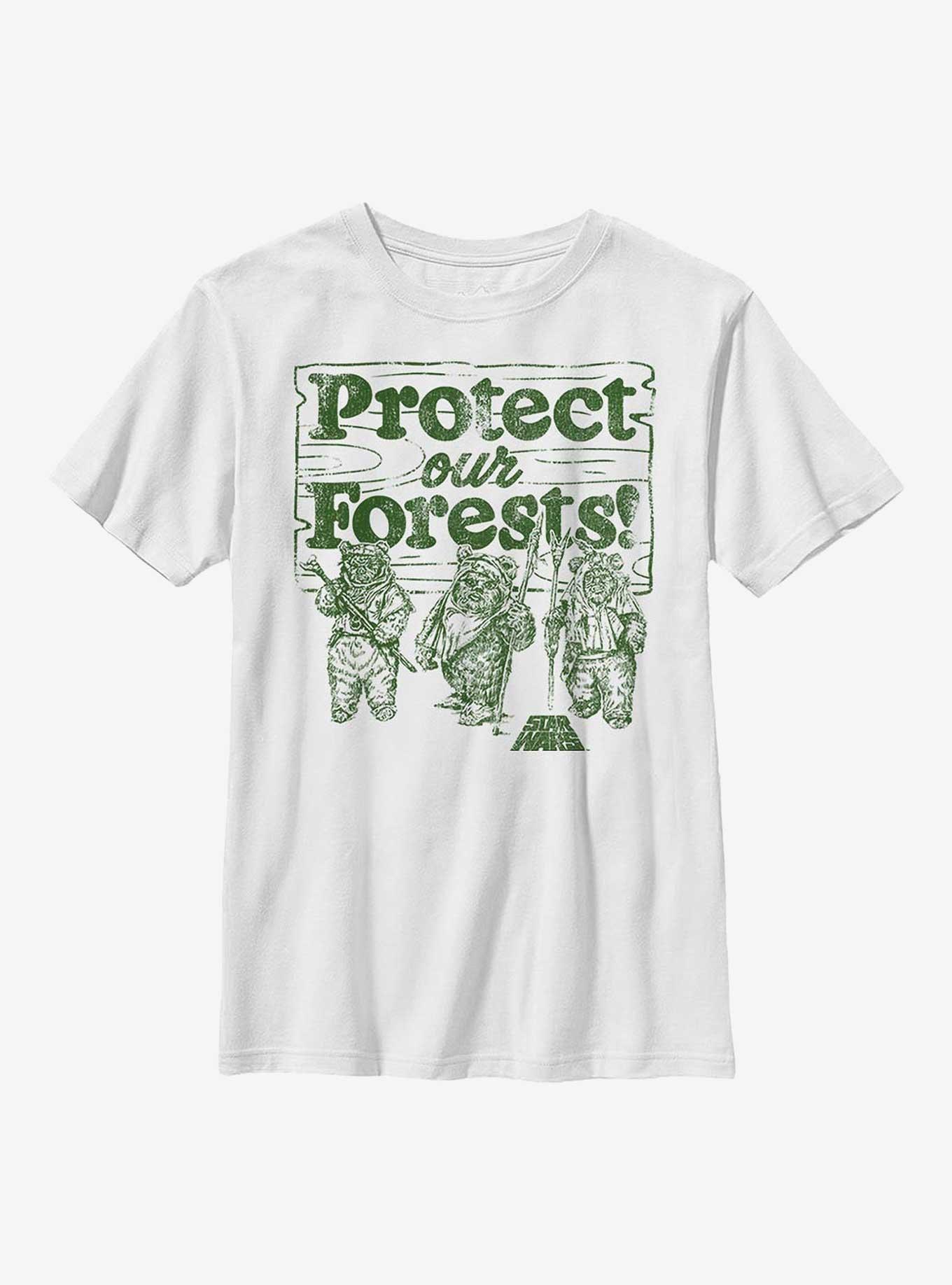Star Wars Protect Our Forest Youth T-Shirt, WHITE, hi-res