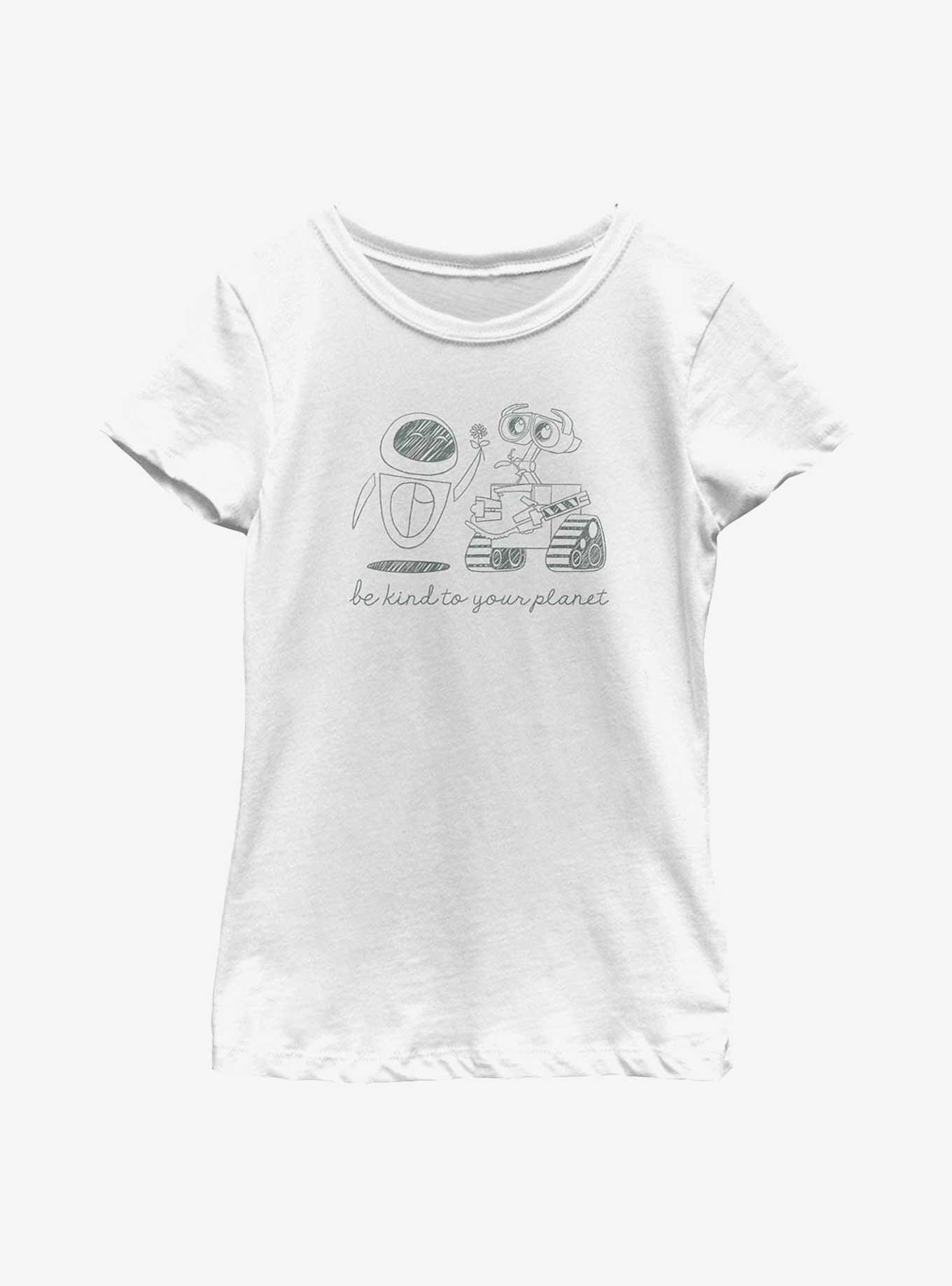 Disney Pixar WALL-E & EVE Kind Planet Youth Girls T-Shirt, , hi-res