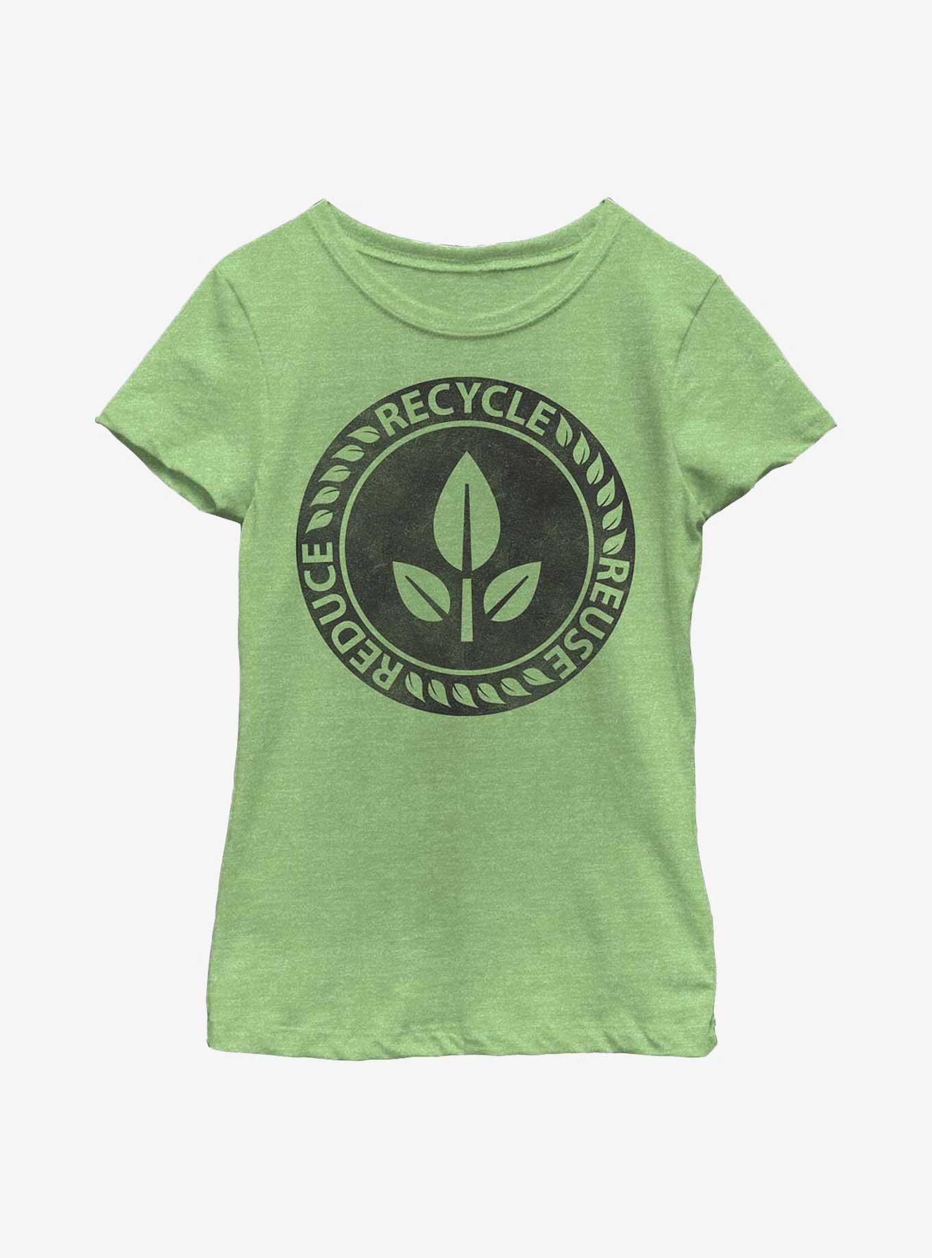 Disney Pixar WALL-E Recycle, Reduce, Reuse Youth Girls T-Shirt, GRN APPLE, hi-res