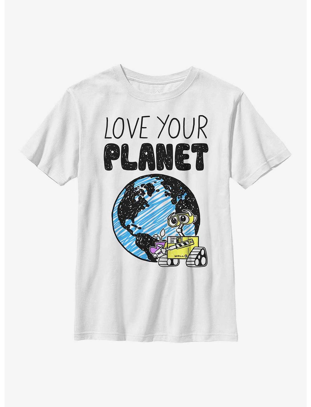 Disney Pixar WALL-E Love Your Planet Youth T-Shirt, WHITE, hi-res
