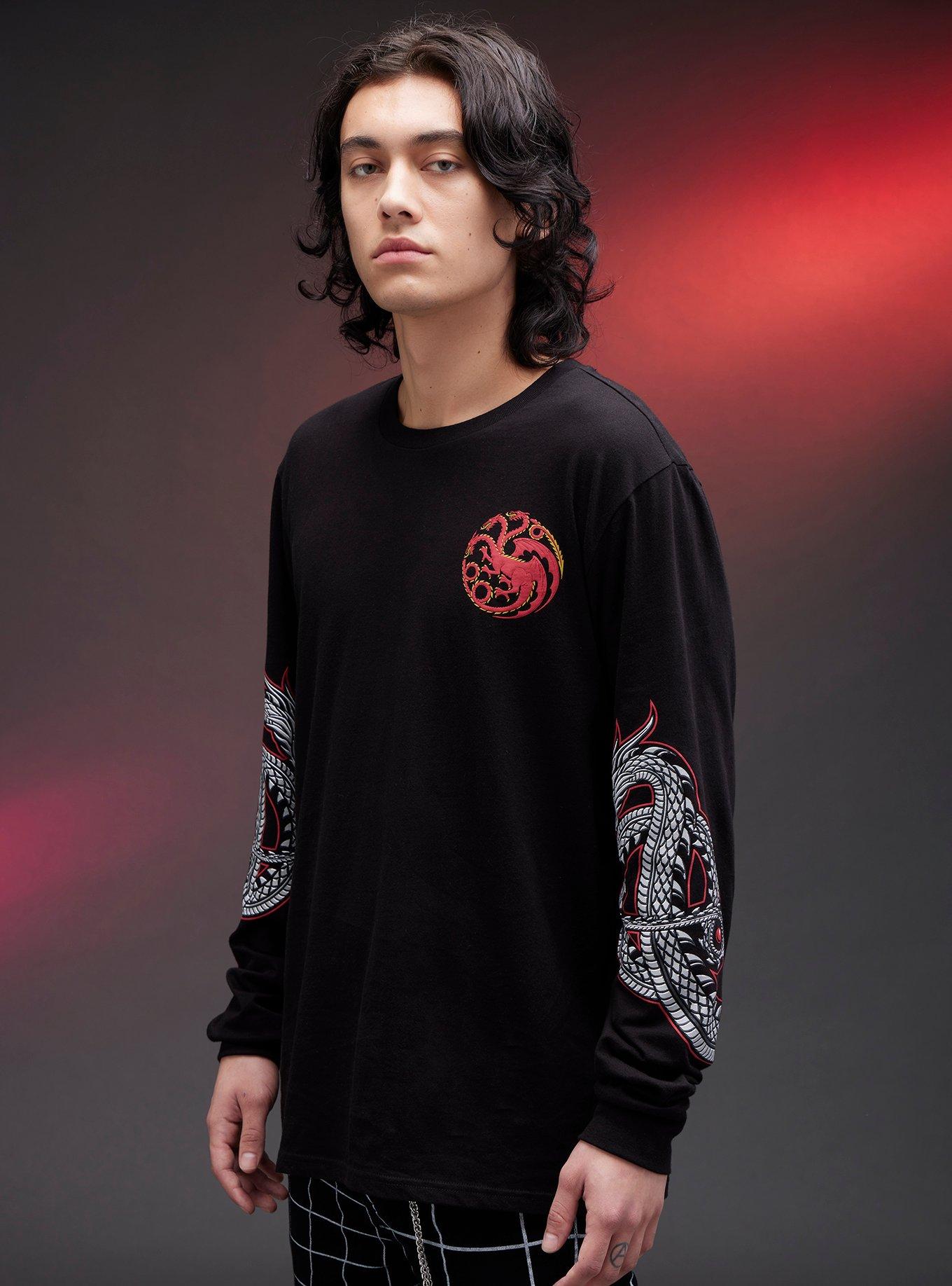 House Of The Dragon Targaryen Sigil Long-Sleeve T-Shirt, BLACK, hi-res