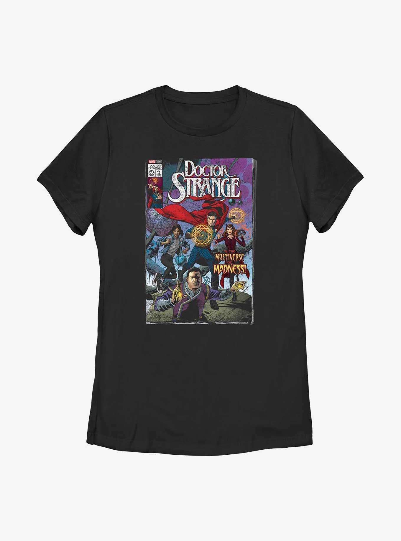 Marvel Doctor Strange In The Multiverse Of Madness Comic Cover Womens T-Shirt, BLACK, hi-res