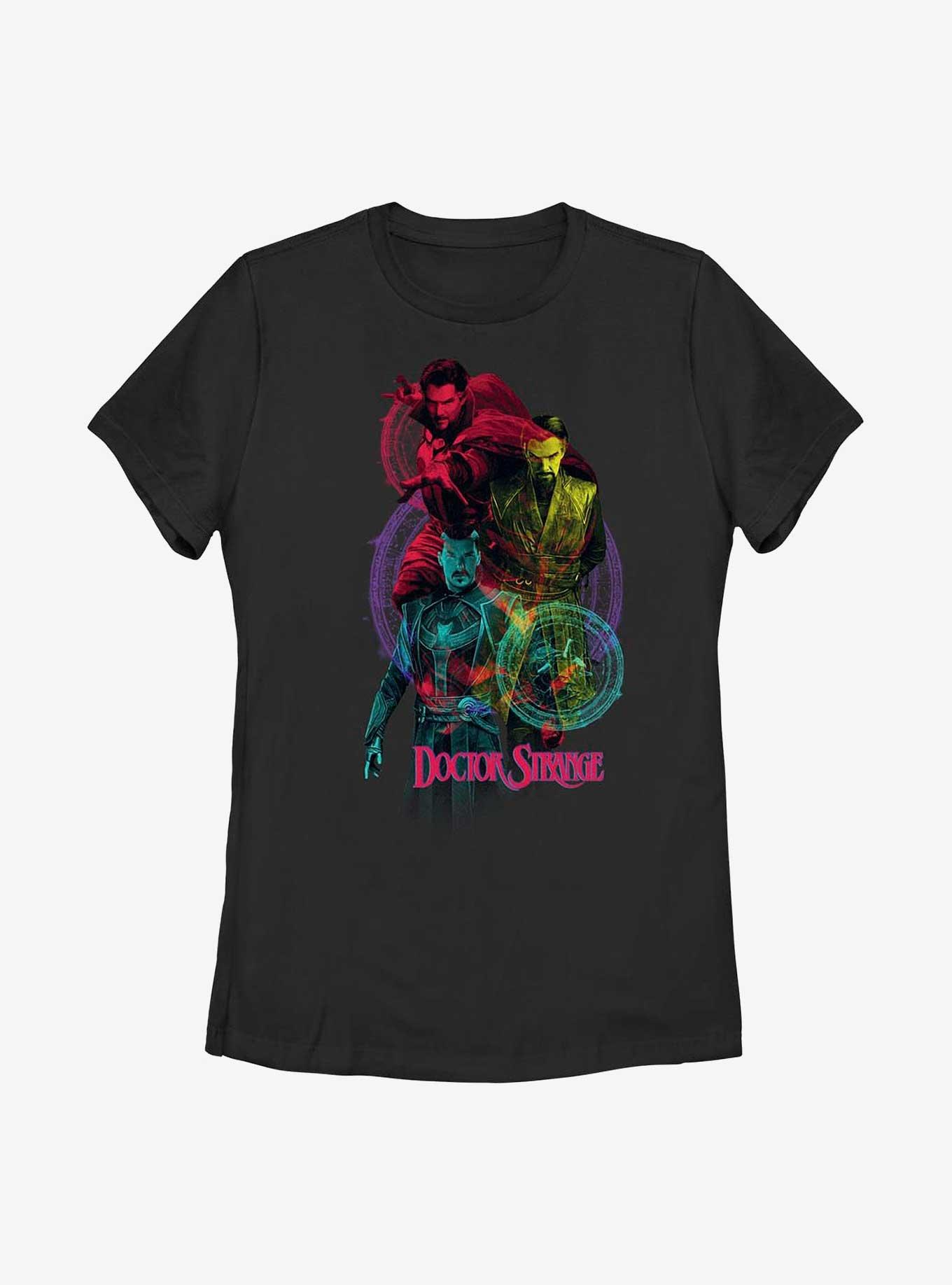 Marvel Doctor Strange In The Multiverse Of Madness Three Stranges Womens T-Shirt, BLACK, hi-res