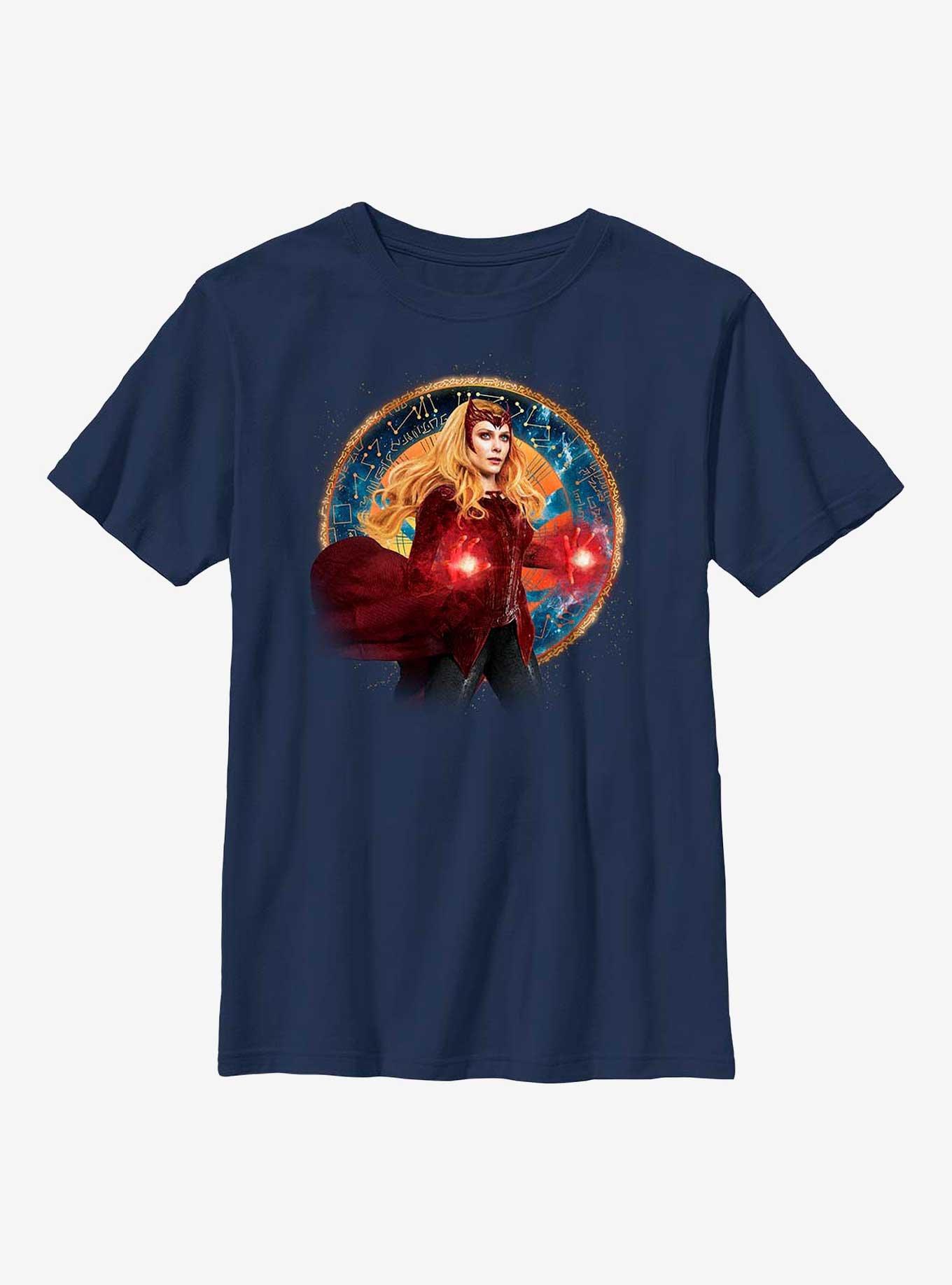 Marvel Doctor Strange In The Multiverse Of Madness Scarlet Witch Portrait Youth T-Shirt, NAVY, hi-res