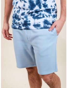 Dusty Blue Knit Shorts, , hi-res