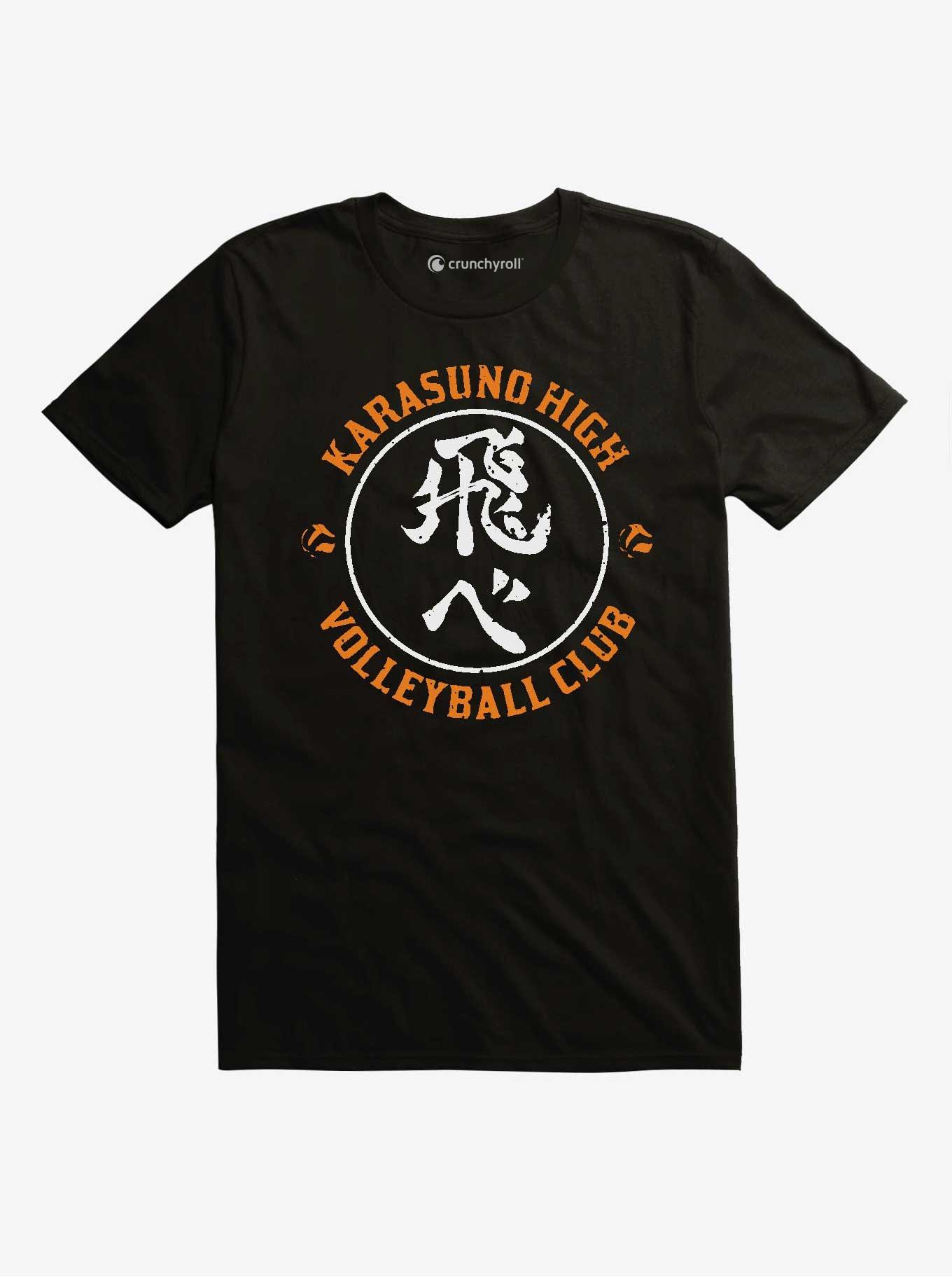 Haikyuu!! Karasuno High Print Black T-Shirt, BLACK, hi-res