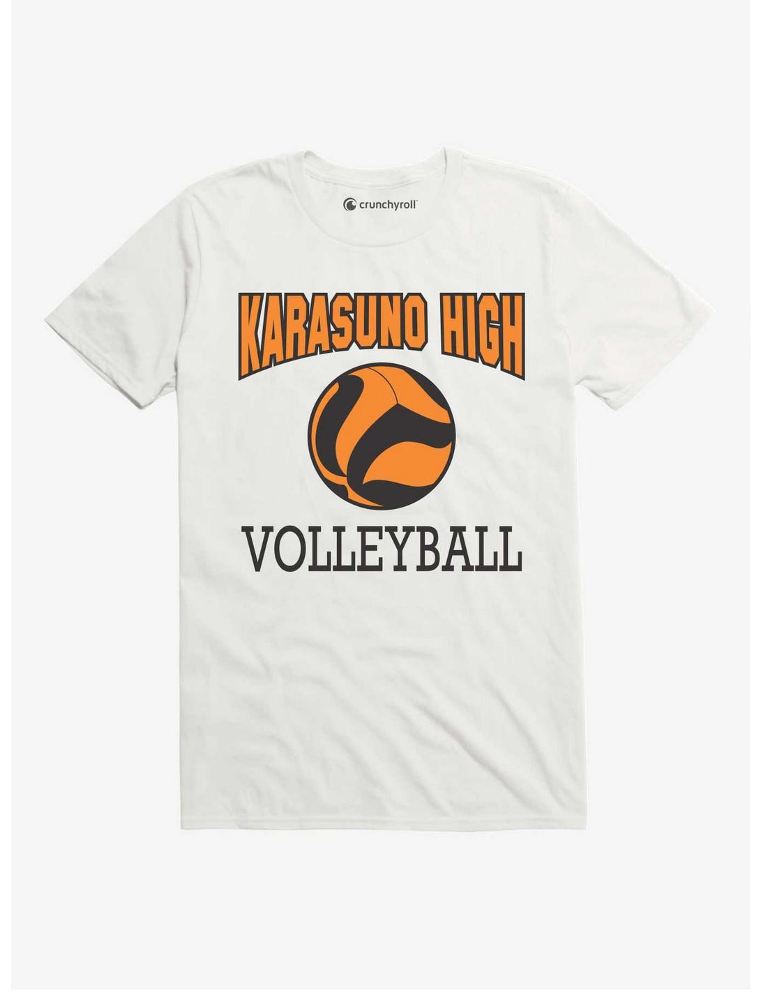 Haikyuu!! Karasuno Volleyball Print White T-Shirt, WHITE, hi-res