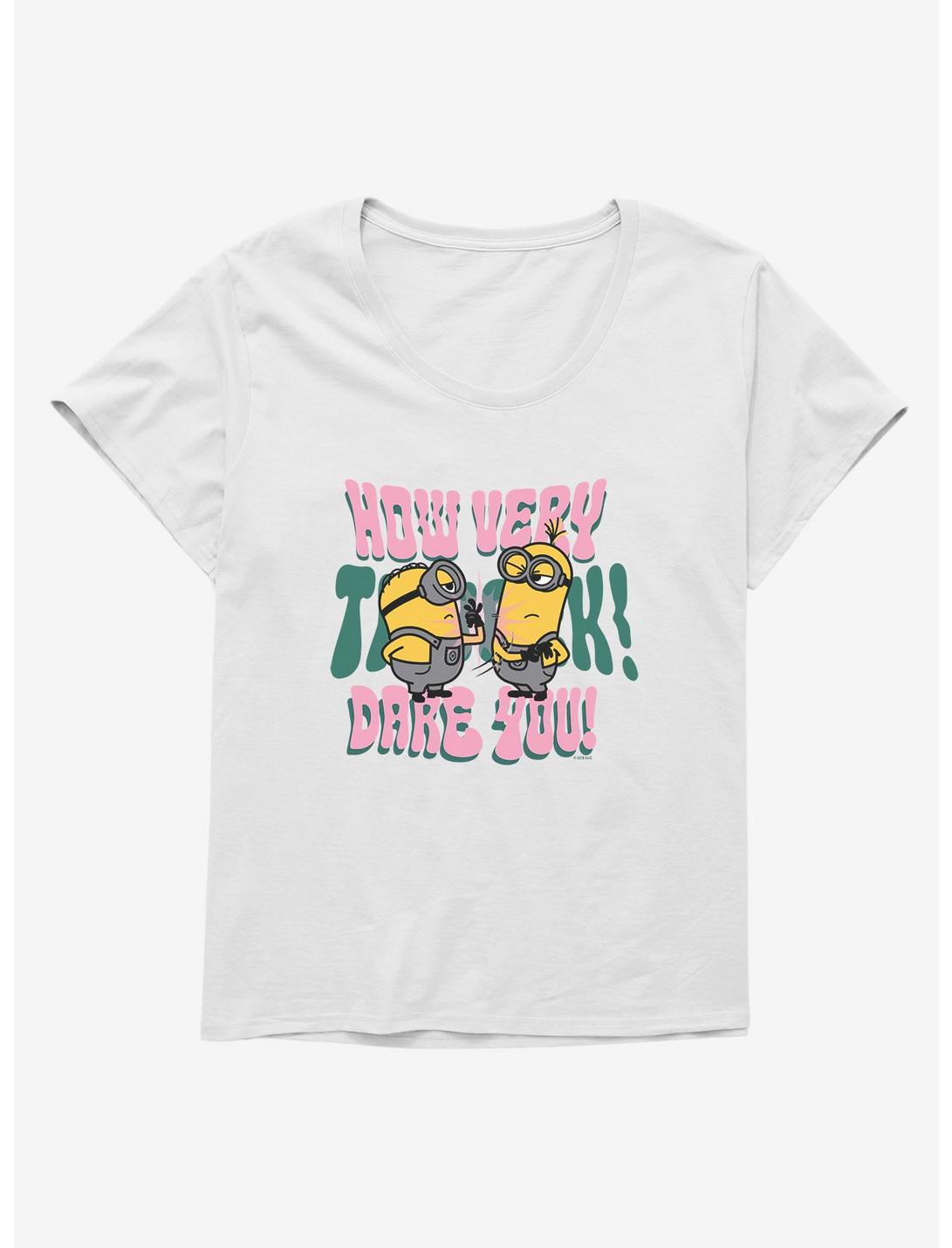 Minions Groovy How Dare You Womens T-Shirt Plus Size, WHITE, hi-res