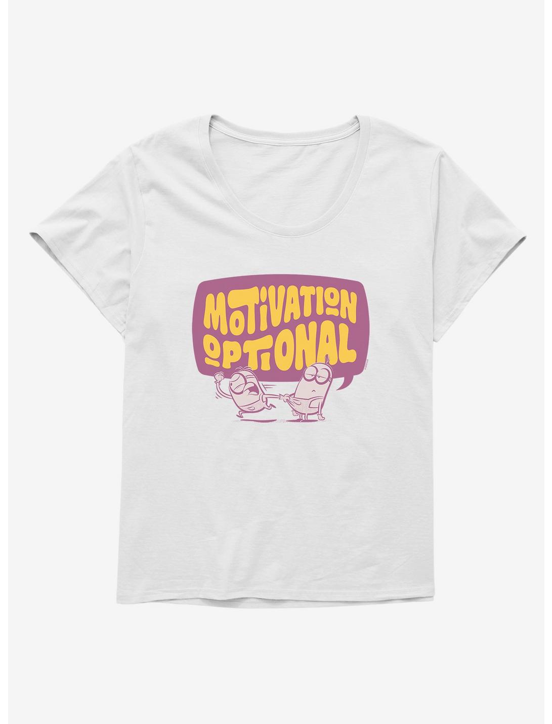 Minions Motivation Optional Womens T-Shirt Plus Size, WHITE, hi-res