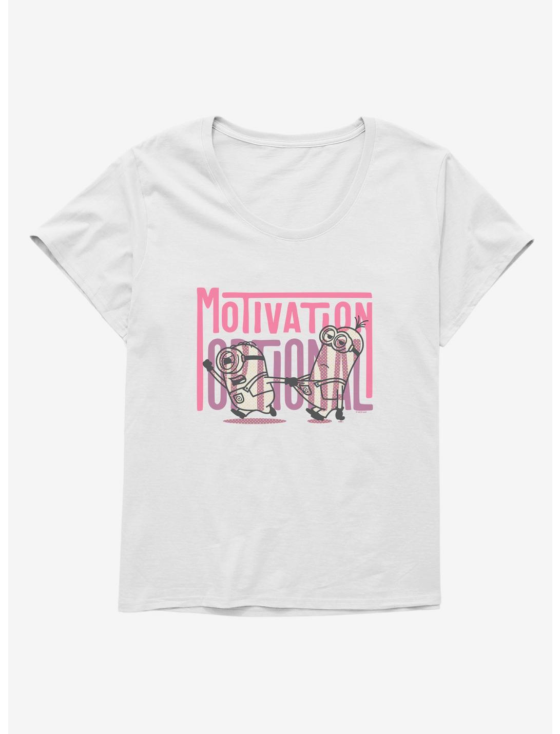 Minions Spotty Motivation Optional Womens T-Shirt Plus Size, WHITE, hi-res