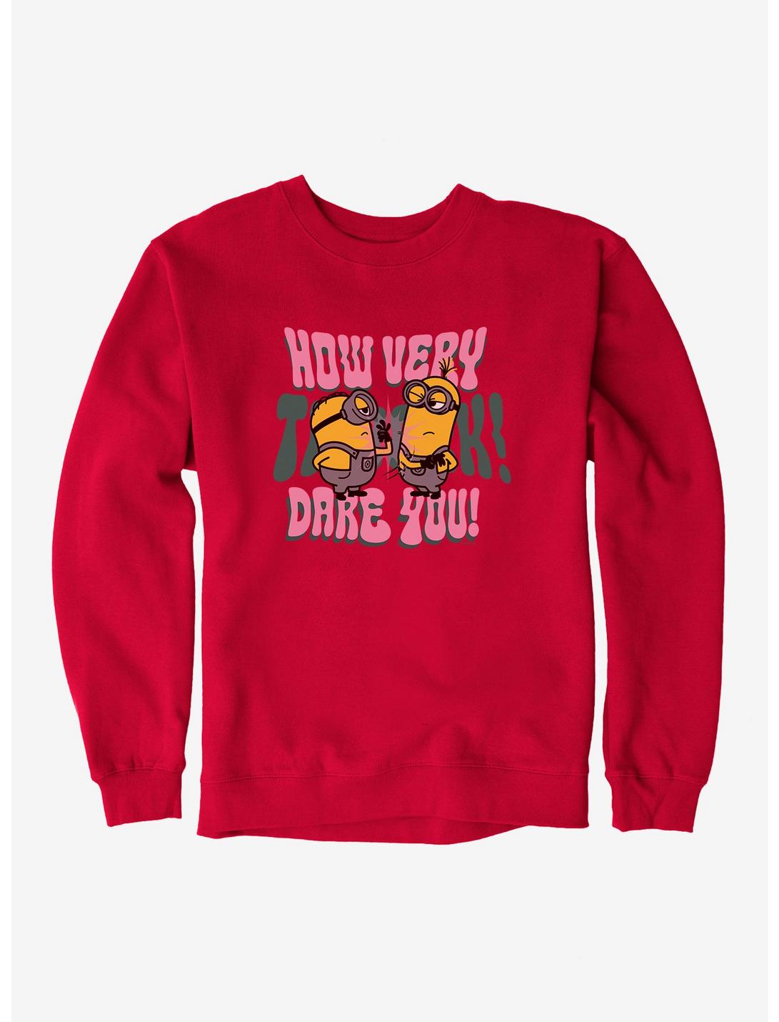 Minions Groovy How Dare You Sweatshirt, RED, hi-res