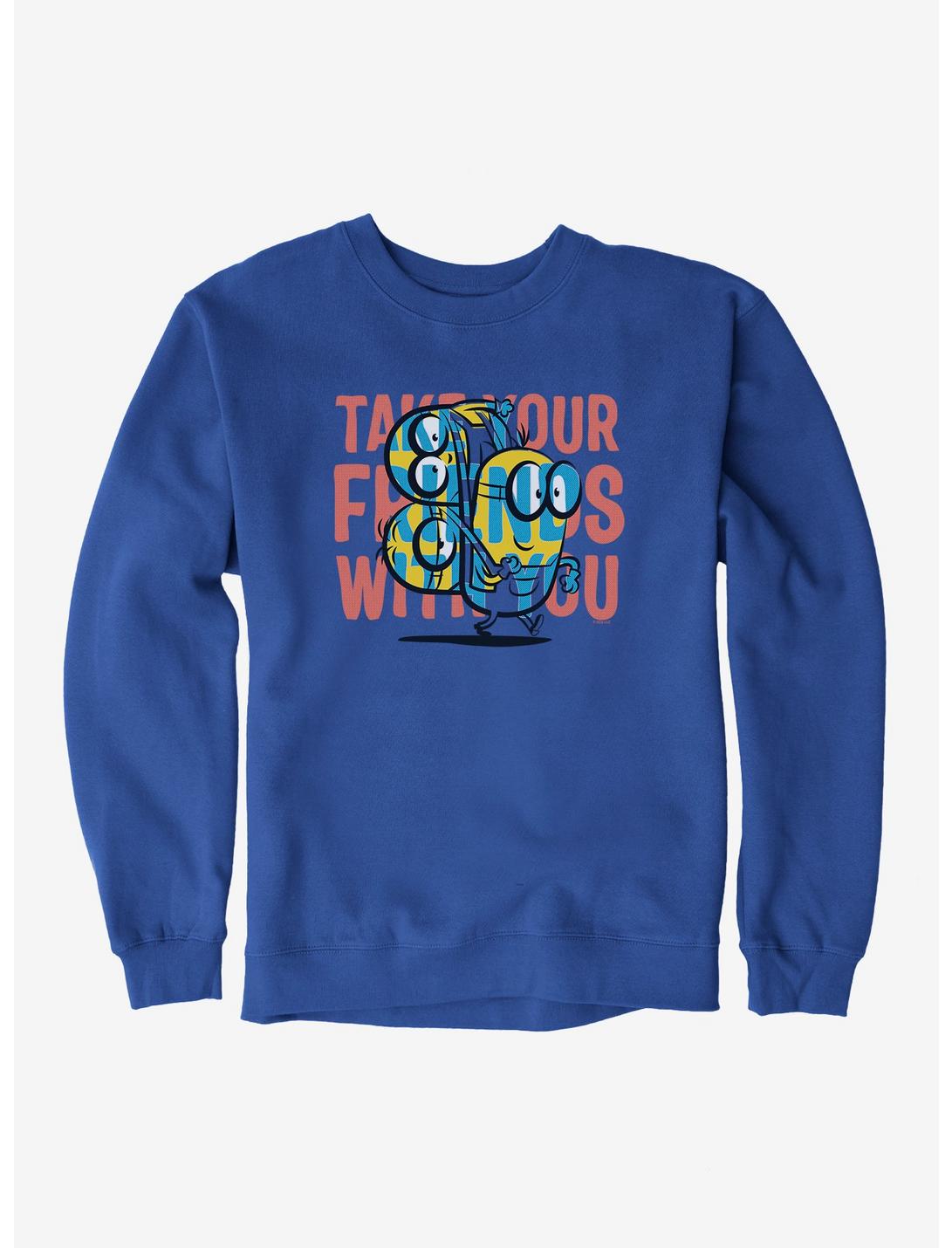 Minions Take Your Friends Sweatshirt, ROYAL BLUE, hi-res