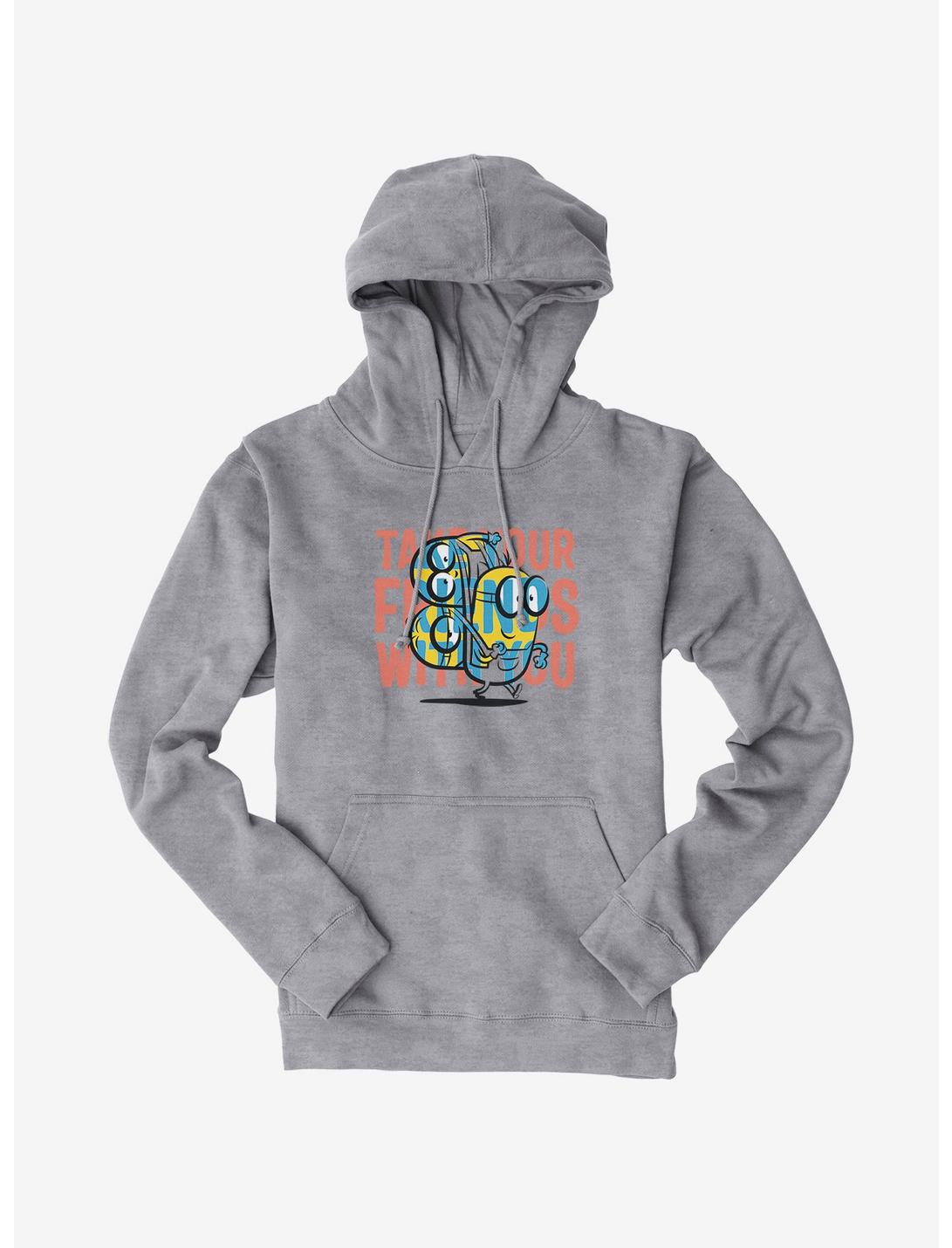 Minions Take Your Friends Hoodie, HEATHER GREY, hi-res