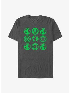 Marvel Avengers Earth Day Green Globes T-Shirt, CHAR HTR, hi-res