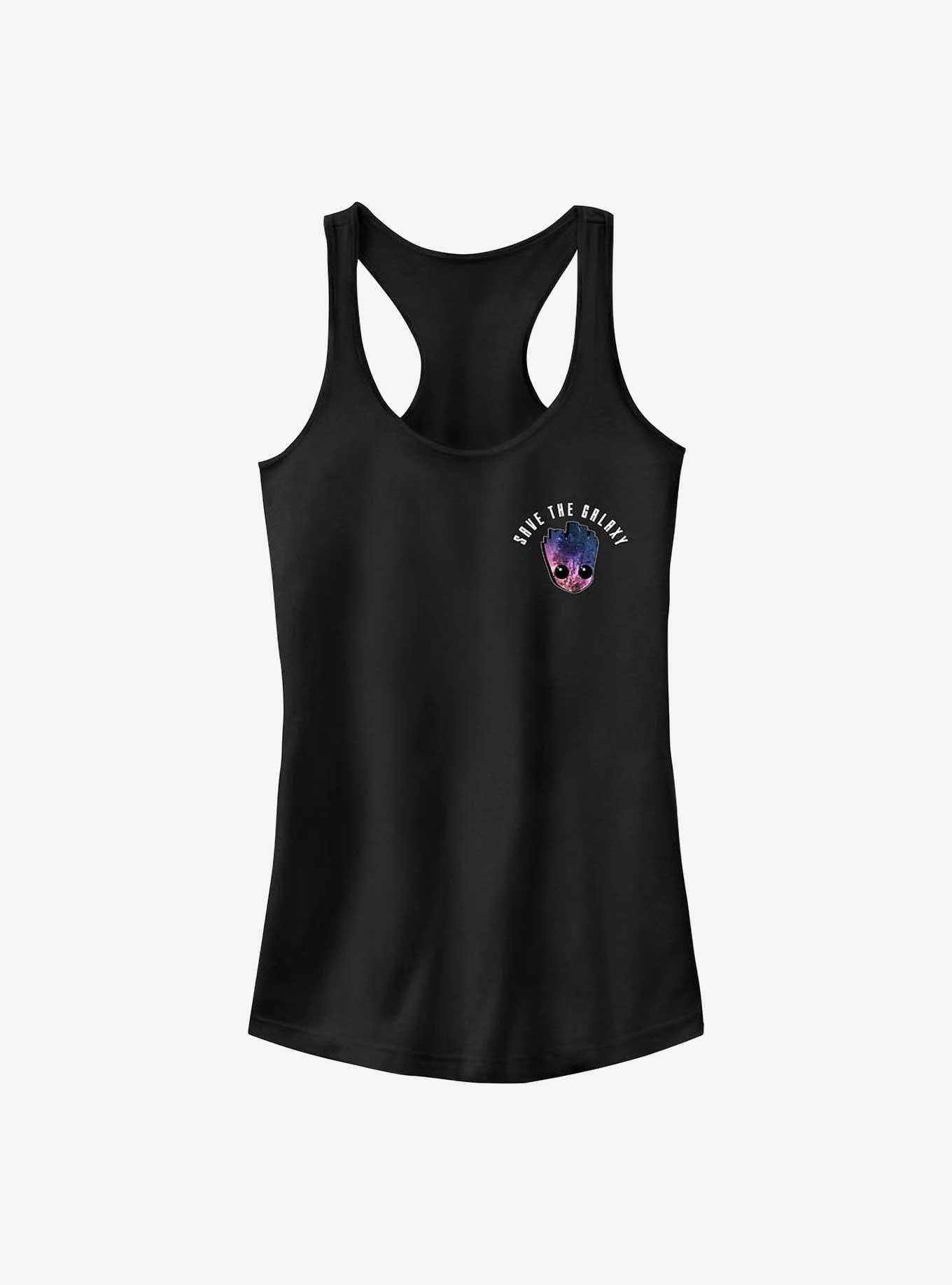 Marvel Guardians of the Galaxy Earth Day Groot Galaxy Girls Tank, BLACK, hi-res