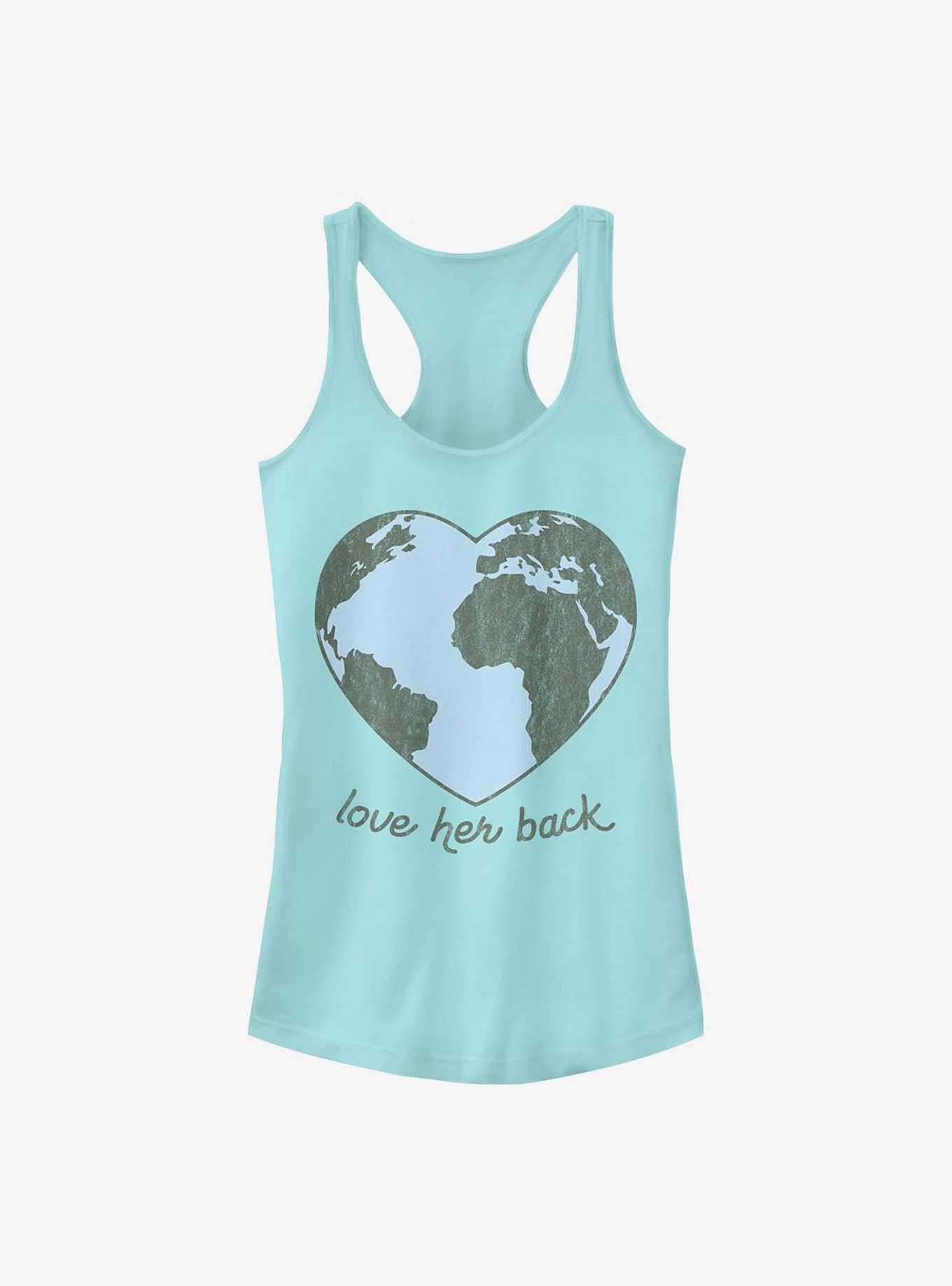 Earth Day Love Her Back Heart Girls Tank