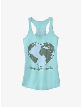 Earth Day Love Her Back Heart Earth Girls Tank, , hi-res