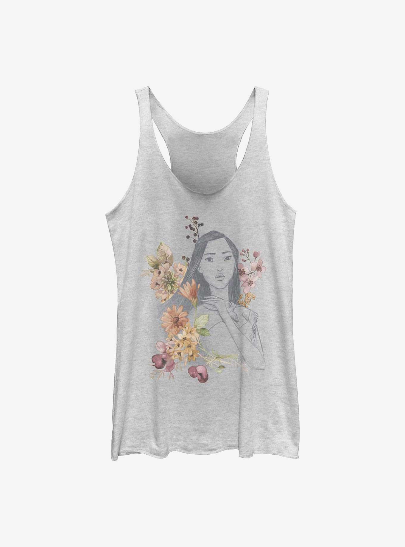 Disney Pocahontas Earth Day Pocahontas Sketch Girls Tank, WHITE HTR, hi-res