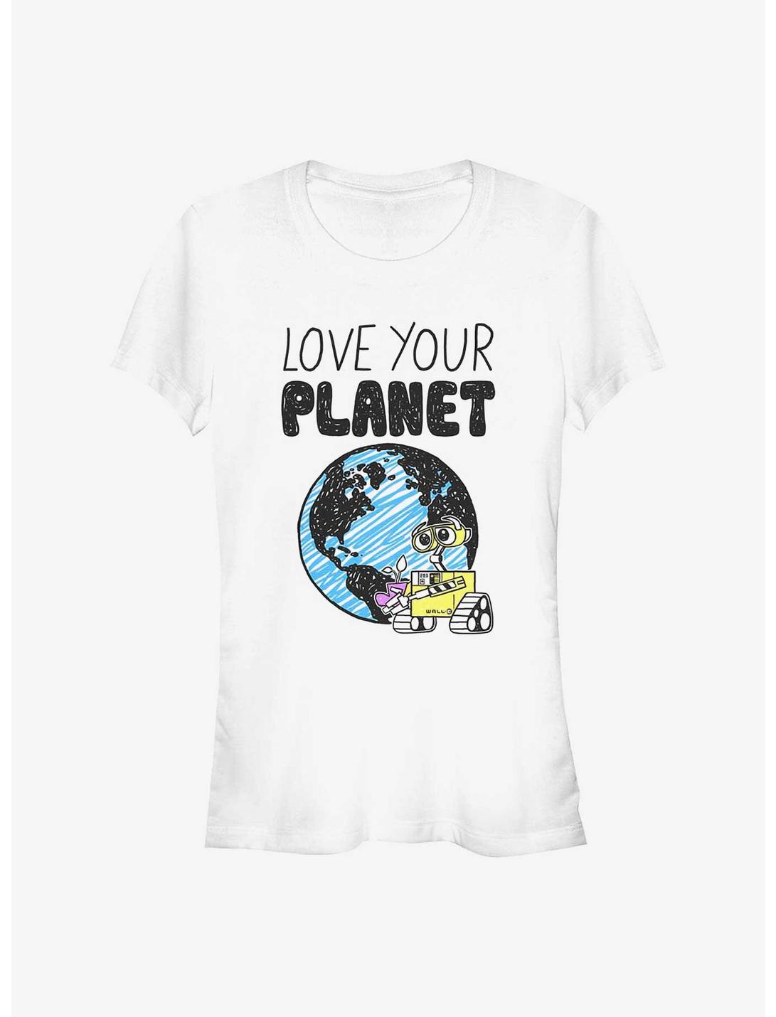 Disney Pixar Wall-E Earth Day Love Your Planet Girls T-Shirt, WHITE, hi-res