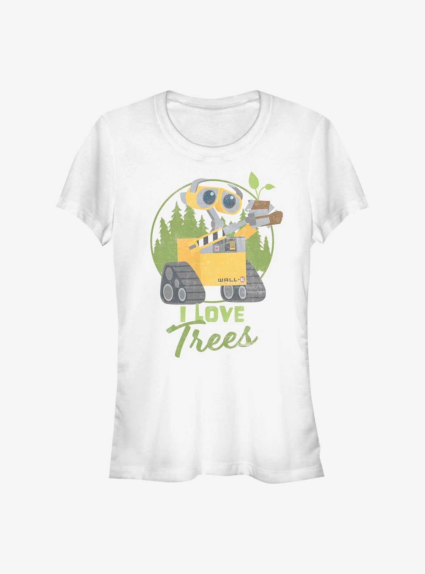 Disney Pixar Wall-E Earth Day I Love Trees Girls T-Shirt, WHITE, hi-res