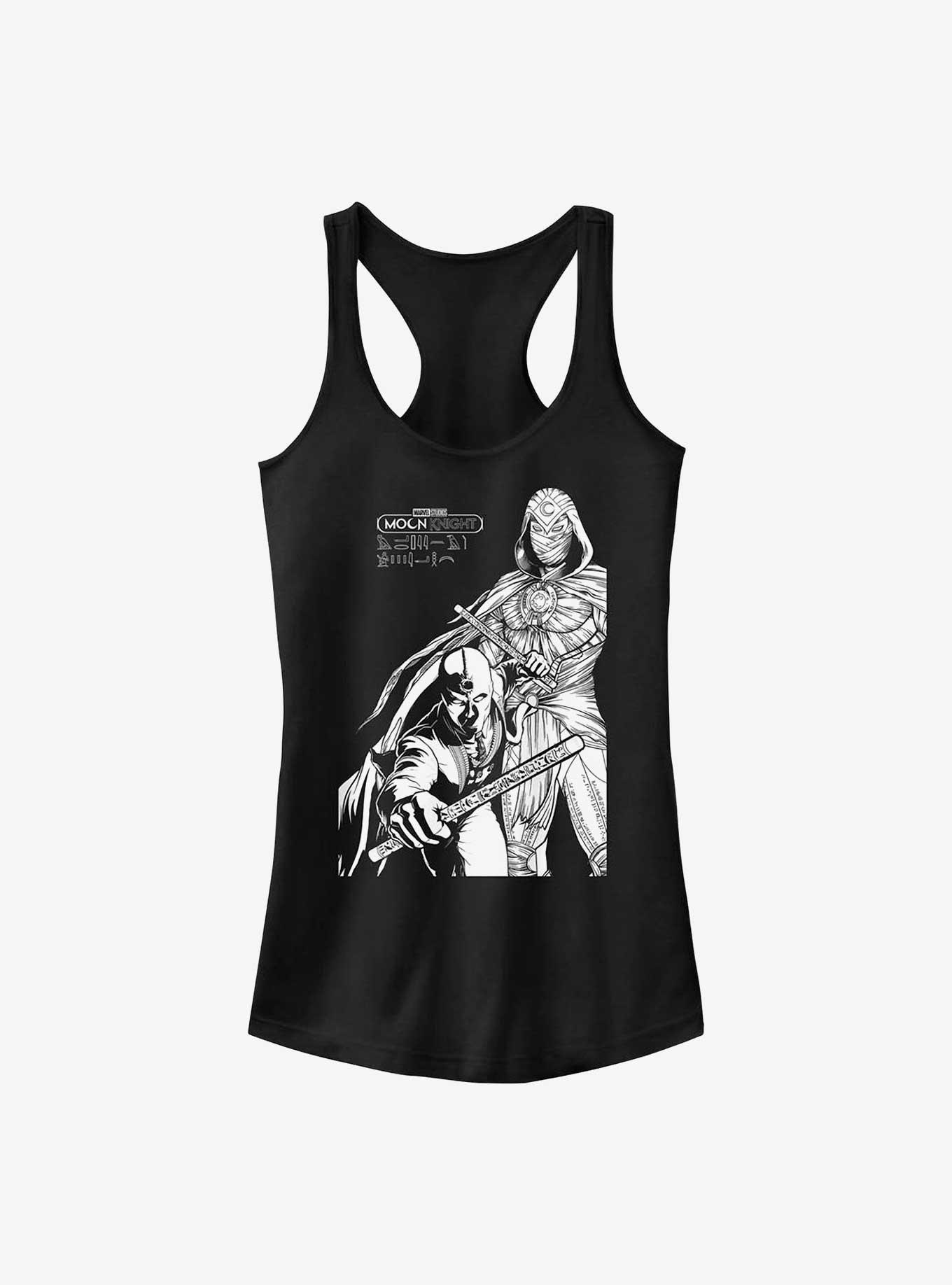 Marvel Moon Knight Line Art Duo Girls Tank, BLACK, hi-res