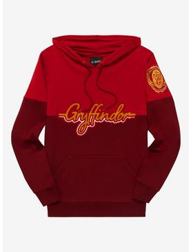 Plus Size Harry Potter Gryffindor Crest Panel Hoodie - BoxLunch Exclusive, , hi-res