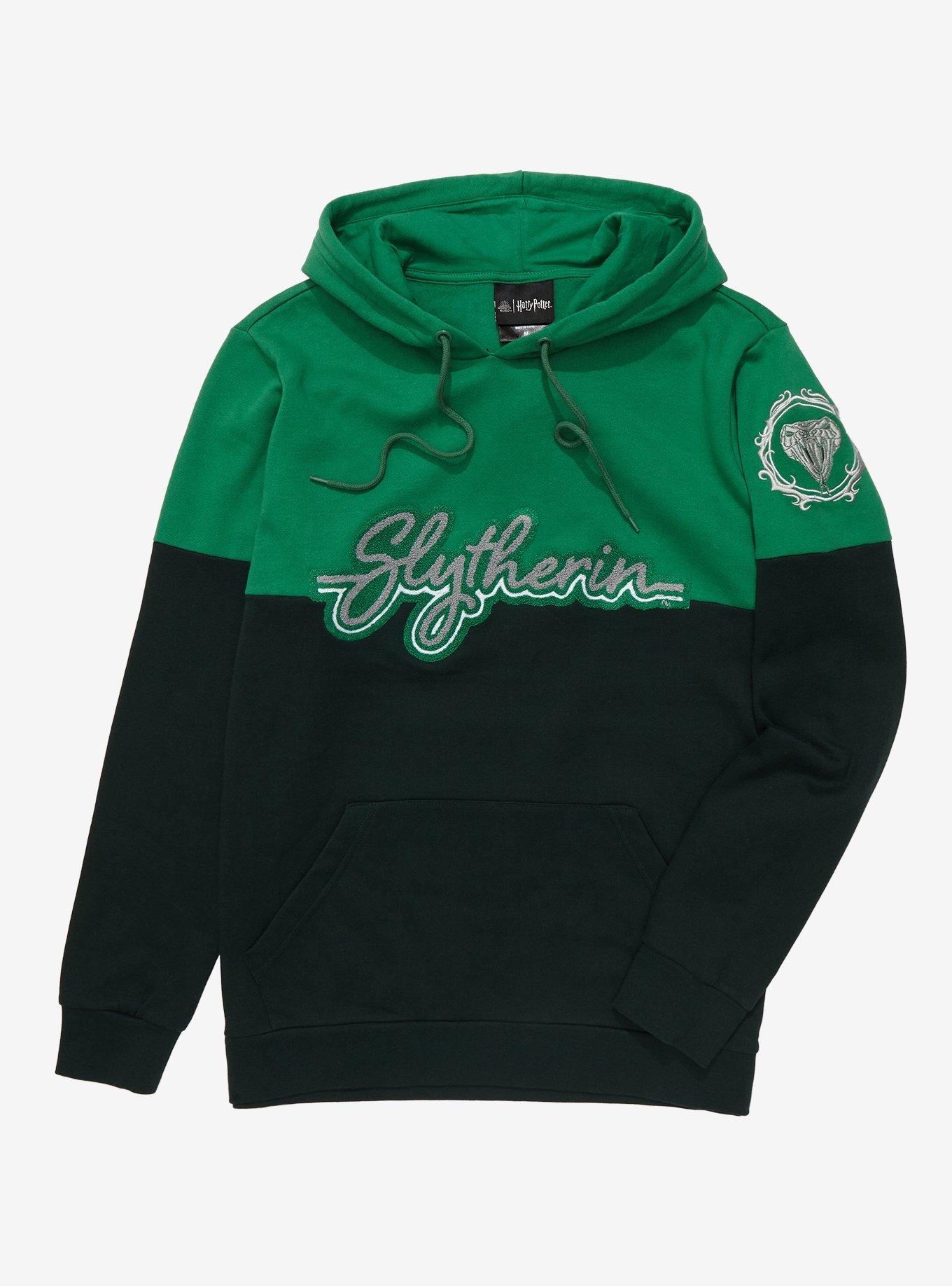 Harry Potter Slytherin Crest Panel Hoodie - BoxLunch Exclusive, , hi-res