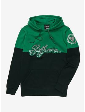 Harry Potter Slytherin Crest Panel Hoodie - BoxLunch Exclusive, , hi-res