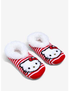 Sanrio Hello Kitty Striped Fleece Slipper Socks - BoxLunch Exclusive , , hi-res