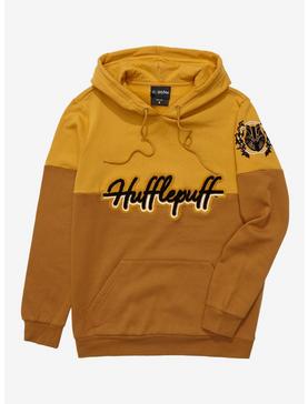 Harry Potter Hufflepuff Crest Panel Hoodie - BoxLunch Exclusive, , hi-res