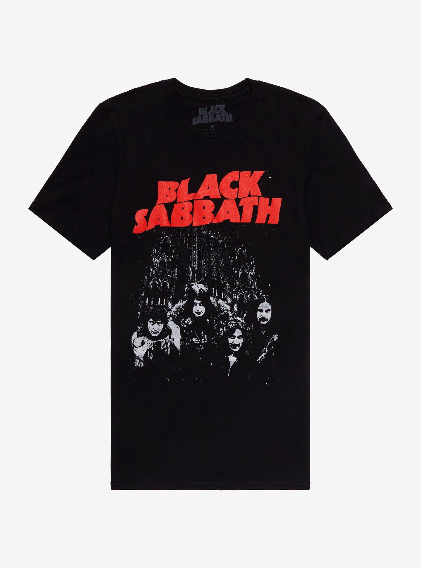 Black Sabbath Group Boyfriend Fit T-Shirt, BLACK, hi-res
