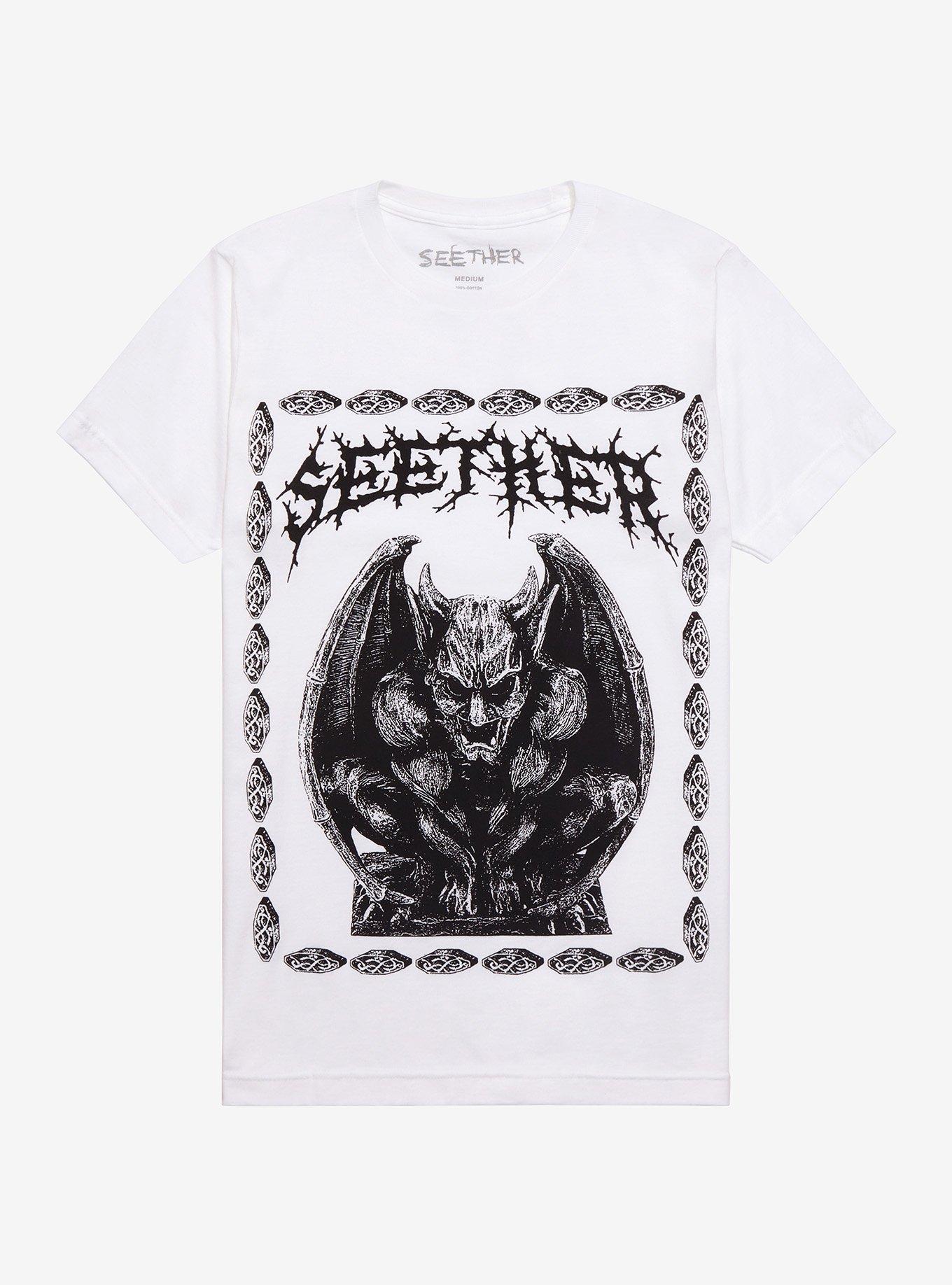 Seether Gargoyle Boyfriend Fit Girls T-Shirt, BRIGHT WHITE, hi-res