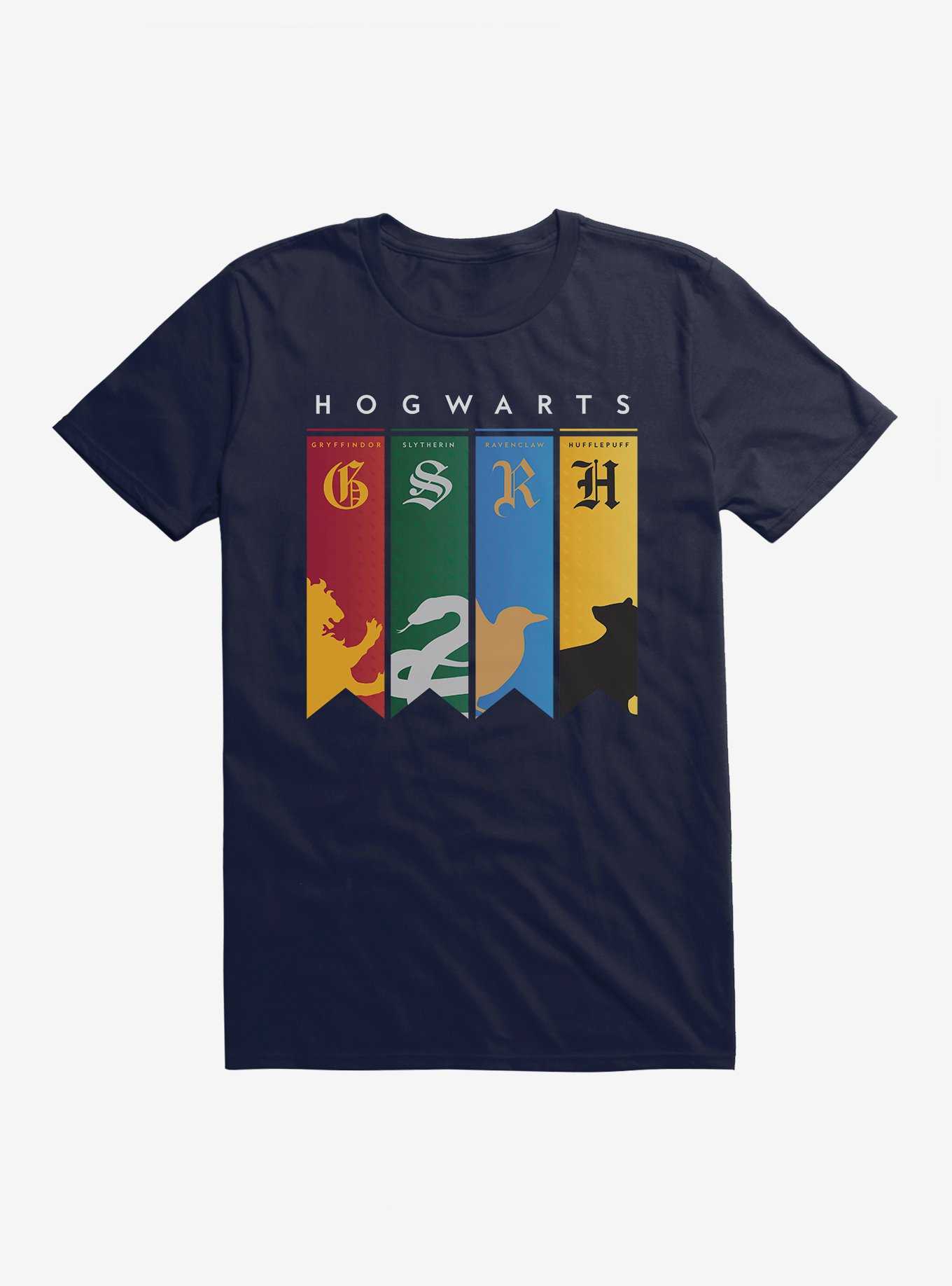 Harry Potter Hogwarts School House Banners T-Shirt, , hi-res