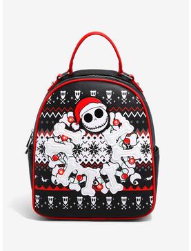 Plus Size Our Universe Disney The Nightmare Before Christmas Jack Skellington Christmas Sweater Mini Backpack - BoxLunch Exclusive, , hi-res